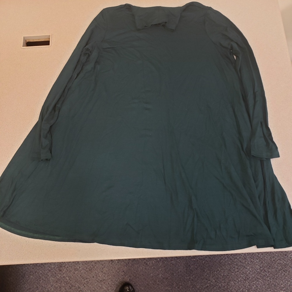 Mockneck swing dress with pockets